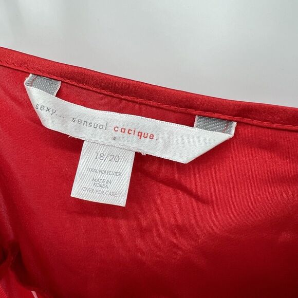 Cacique Red Valentines Day Nighty Babydoll Womens 18/20 - Picture 3 of 4